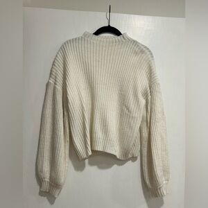 Cream knit high neck sweater
